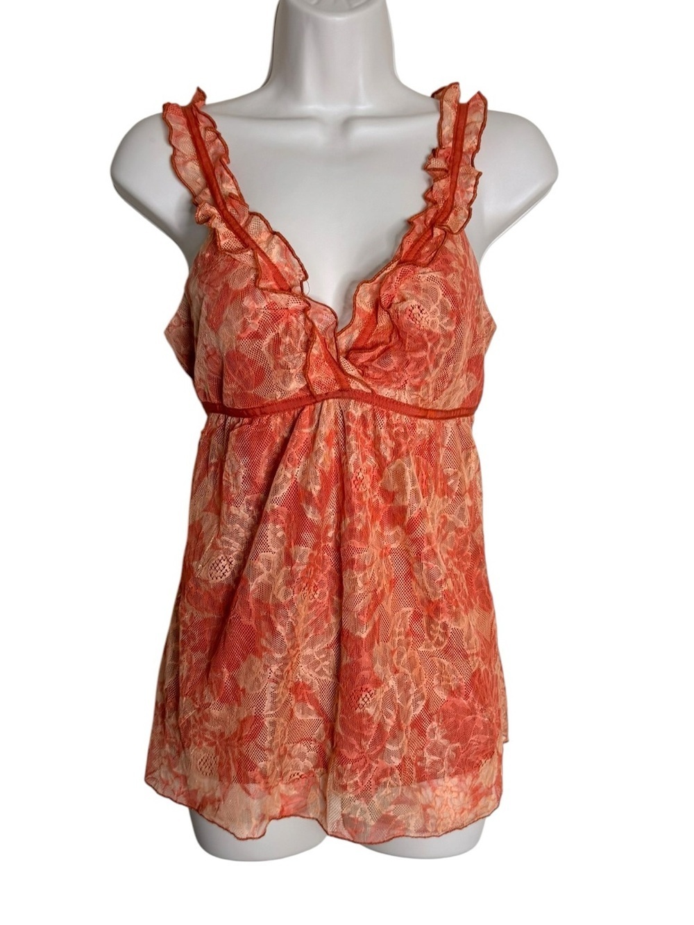 Studio Y Vintage Sheer Floral Babydoll Top Y2K 90s Fairy Ruffle Romantic Small